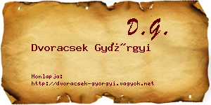 Dvoracsek Györgyi névjegykártya